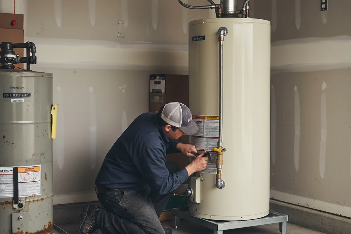 Water heater and shutoff valve replacement in Welling